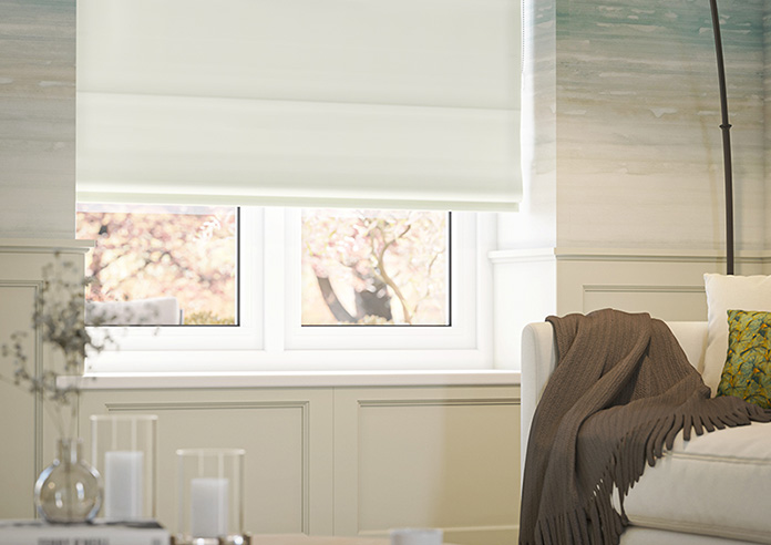 Ultra Luxe Velvet, White Lace - Twist&Fit Roman Blind - Image 5